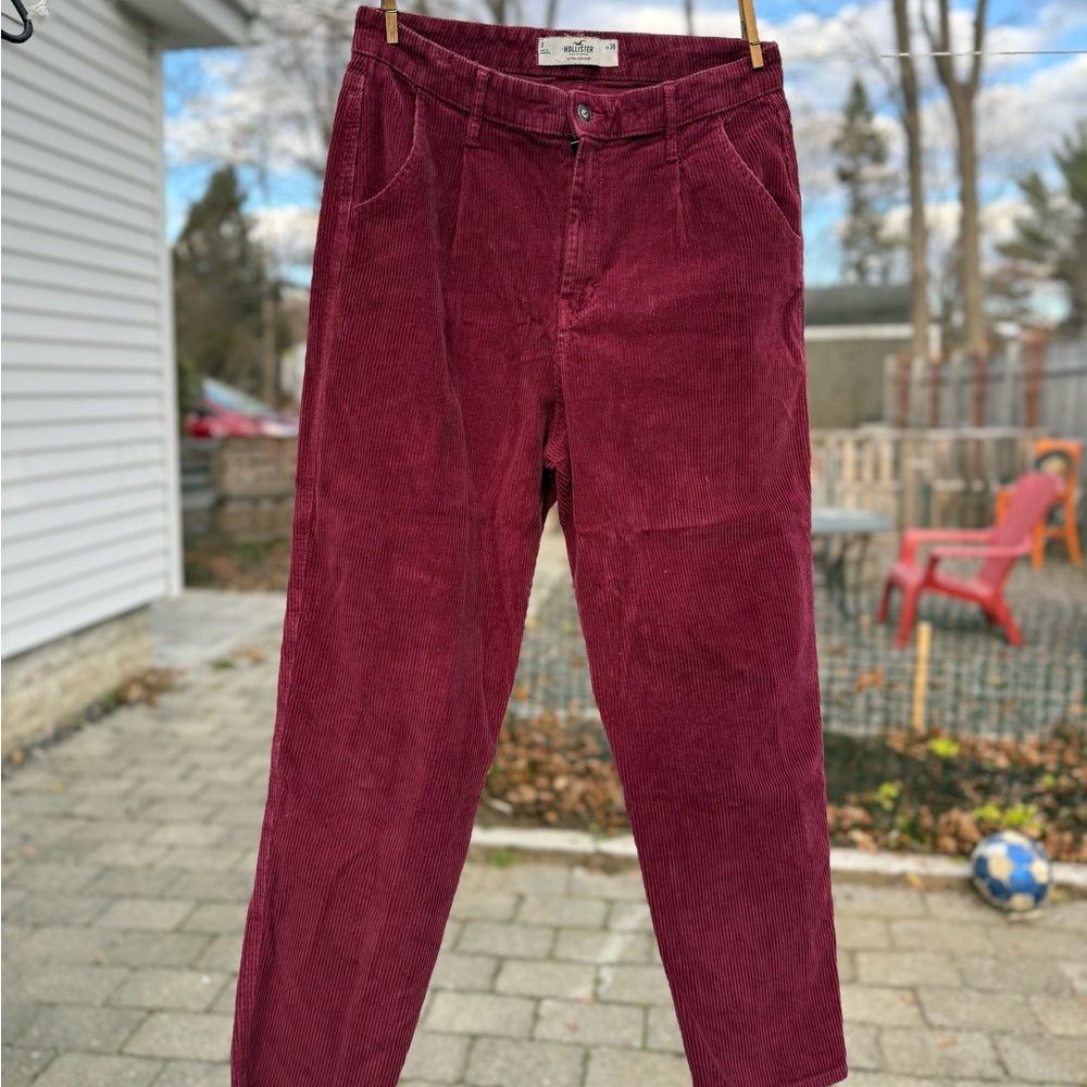 Hollister Maroon Corduroy Trousers